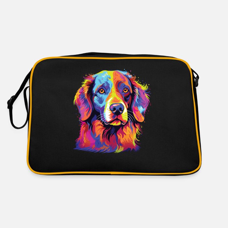 Wasserfarben Farbenfroher Brittany Spaniel Retro Tasche