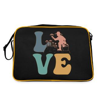 Chasse aux champignons, Chasseur de champignons, Mycologie - Sac Retro - noir/or - Dos