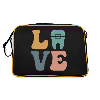 Orthodontistes Dentiste Appareils orthodontiques - Sac Retro - noir/or - Dos