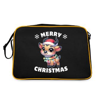 Christmas Fairy Lights Saiga Antelope - Retro Bag - black/gold - Back