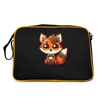 Kawaii Steampunk Fox Fantasy Foxes amoureux - Sac Retro - noir/or - Dos