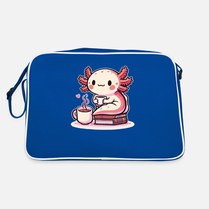 Stack of books with tea axolotl Retro Bag