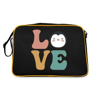 Mignon amant de pingouin - Sac Retro - noir/or - Dos