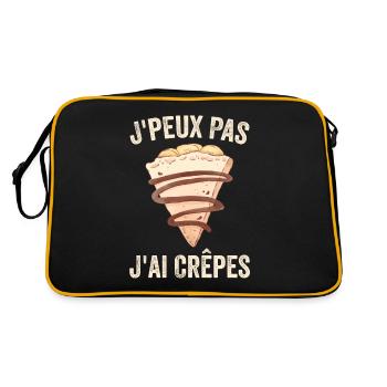 J'peux Pas J'ai Crêpes Cadeau Humour Drole - Sac Retro - noir/or - Dos