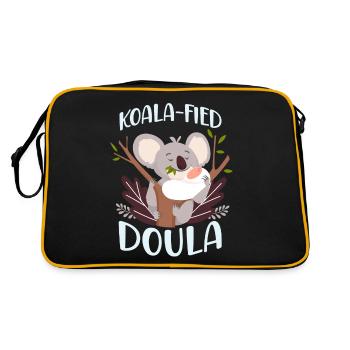 Doula Birth Worker Koala - Retro Tasche - Schwarz/Gold - Hinten