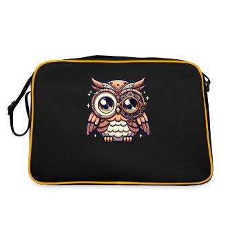 Kawaii Steampunk hibou Fantasy hibou amoureux - Sac Retro - noir/or - Dos