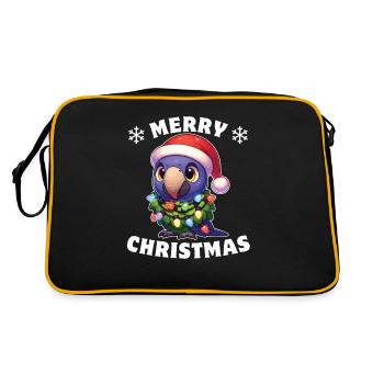 Père Noël chapeau Noël guirlandes lumineuses - Sac Retro - noir/or - Dos