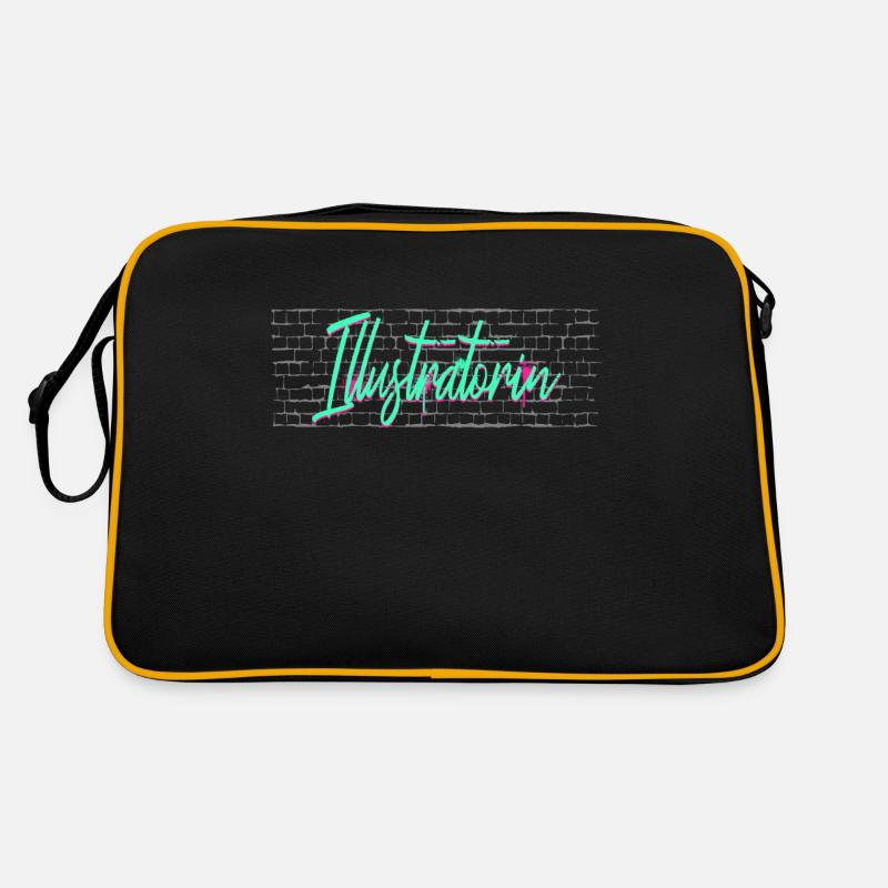 Designer Abschluss-Geschenk Illustratorin Retro Tasche