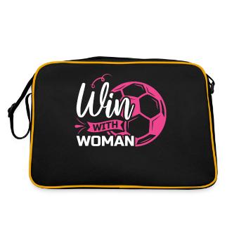 Soccer féminin, Football féminin, Football féminin - Sac Retro - noir/or - Dos