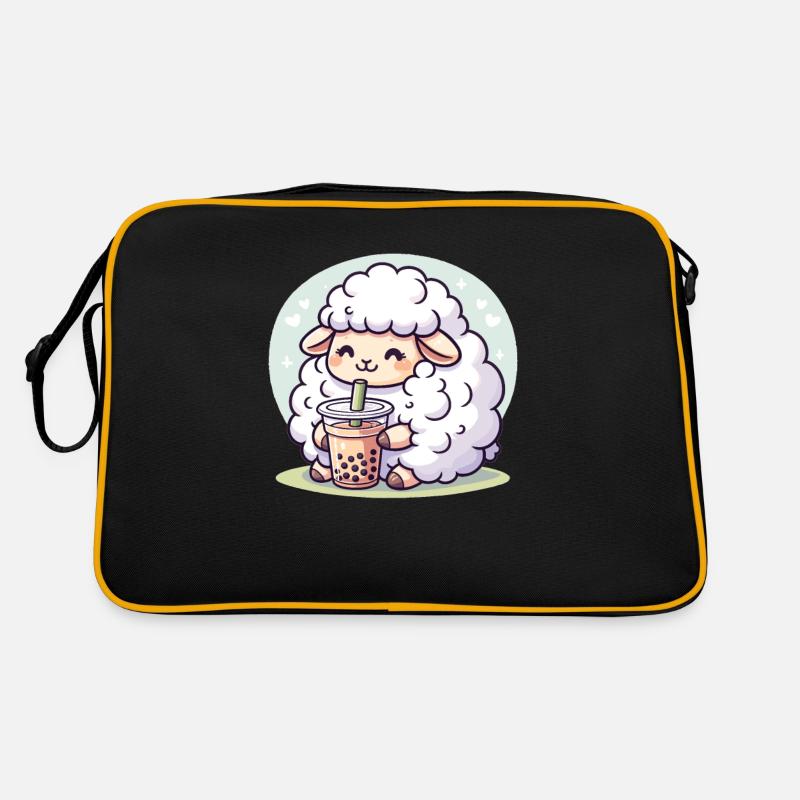 Kawaii Sheep Bubble Tea Boba Sheep Retro Bag