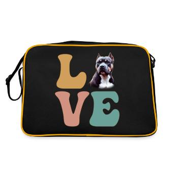 Pitbull Pittie Amoureux des chiens - Sac Retro - noir/or - Dos