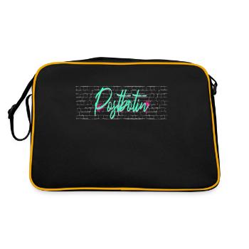 Postboten Abschluss-Geschenk Postbote Postbotin - Retro Tasche - Schwarz/Gold - Hinten