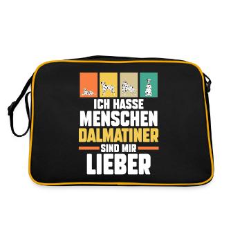 Hund Dalmatiner - Retro Tasche - Schwarz/Gold - Hinten