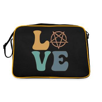 Satanist Pentagram Satanism Satanic K - Retro Bag - black/gold - Back