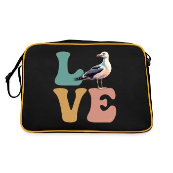 Mouette Mouette Oiseau de mer - Sac Retro - noir/or - Dos