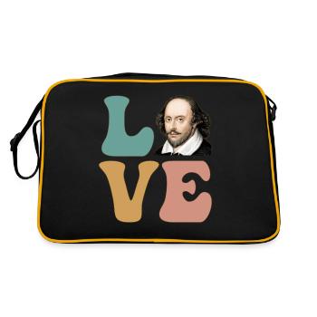 Shakespeare Englisch Literatur Literarisch - Retro Tasche - Schwarz/Gold - Hinten