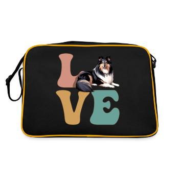 Shetland Sheepdogs amoureux des chiens - Sac Retro - noir/or - Dos