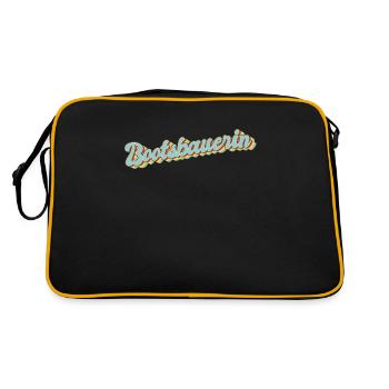 Schiffbauer Abschluss-Geschenk Bootsbauerin - Retro Tasche - Schwarz/Gold - Hinten