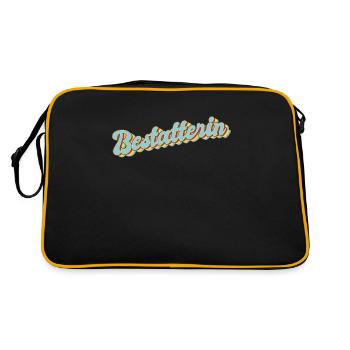 Friedhof Abschluss-Geschenk Bestatterin - Retro Tasche - Schwarz/Gold - Hinten
