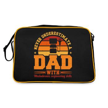 Husband Dad Hero Retro Mechatronics Engineer - Retro Tasche - Schwarz/Gold - Hinten
