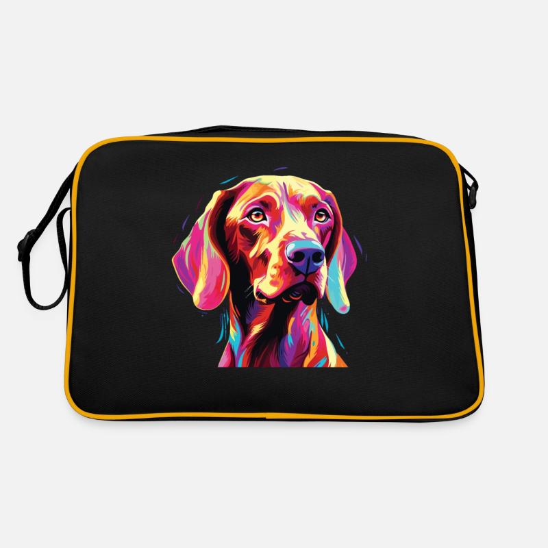 Wasserfarben Farbenfroher Kurzhaariger Ungarischer Retro Tasche