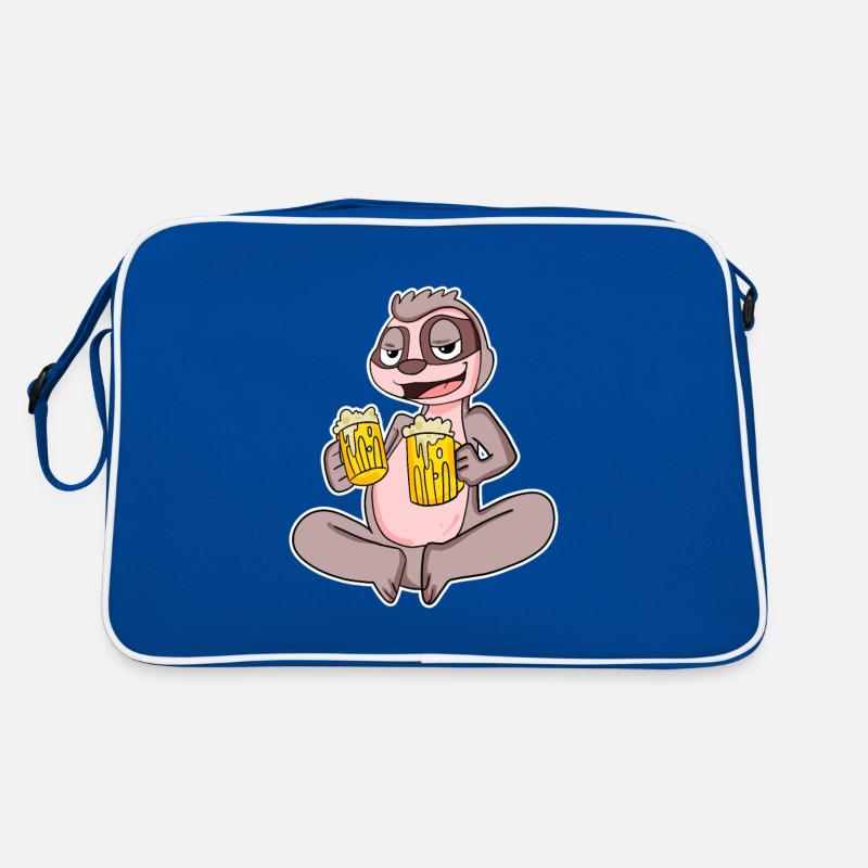 Faultier mit Bier Retro Tasche