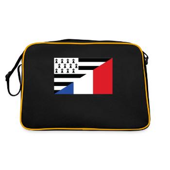 Bretagne Drapeau Cadeau Breton France - Sac Retro - noir/or - Dos