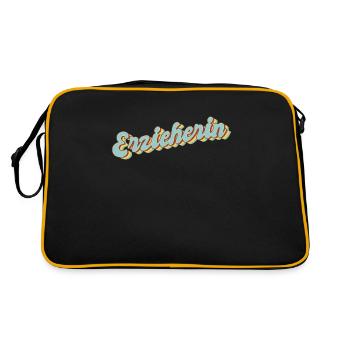 Kindergärtner Abschluss-Geschenk Erzieherin - Retro Tasche - Schwarz/Gold - Hinten