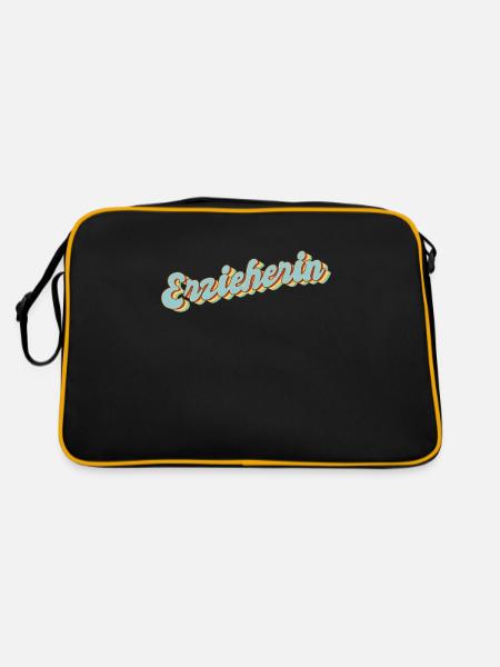 Kindergärtner Abschluss-Geschenk Erzieherin - Retro Tasche - Schwarz/Gold - Hinten