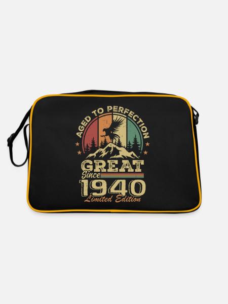 Anniversaire vintage 1940 - idée cadeau rétro 1940 - Sac Retro - noir/or - Dos