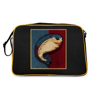 Sacabambaspis Fish Meme Blue Red Retro - Retro Bag - black/gold - Back