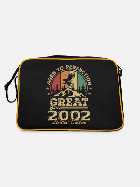 Vintage Geburtstag 2002 - Retro Geschenkidee 2002 - Retro Tasche - Schwarz/Gold - Hinten