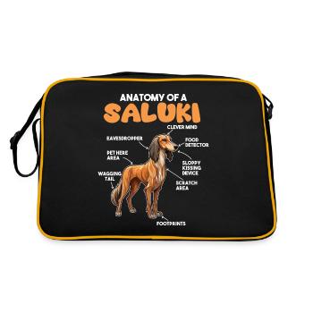 Dog Explanation Anatomy of a Saluki - Retro Bag - black/gold - Back