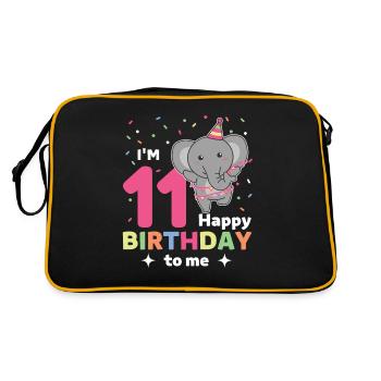Eléphant pour les 11 ans pour les enfants de onze ans - Sac Retro - noir/or - Dos