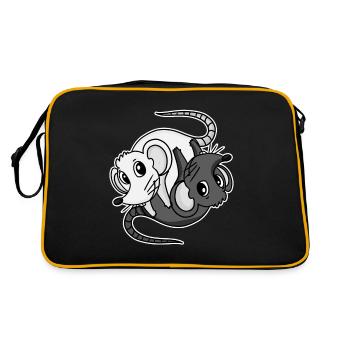 Yin Yang souris souris - Sac Retro - noir/or - Dos