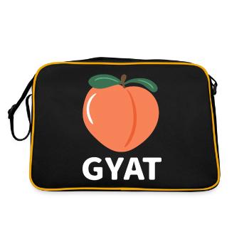 Peach Meme Emoji - Retro Bag - black/gold - Back