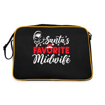 Nurse Midwife Birth Worker - Retro Tasche - Schwarz/Gold - Hinten
