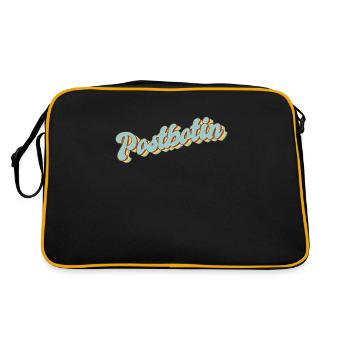 Postboten Abschluss-Geschenk Postbote Postbotin - Retro Tasche - Schwarz/Gold - Hinten