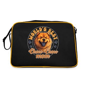 Chow Chow Groovy Chow Chow mom - Retro Bag - black/gold - Back