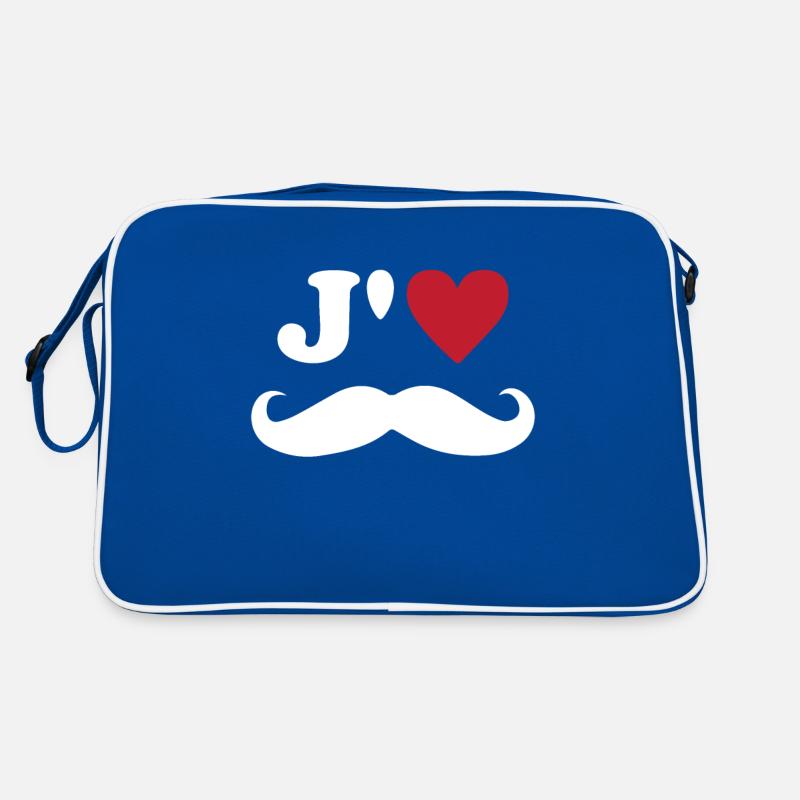 Ich liebe Schnurrbart, Valentinstag, Ehemann, Vater, Liebe Retro Tasche
