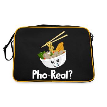 Vietnamesische Nudelsuppe Asiatisches Essen - Retro Tasche - Schwarz/Gold - Hinten