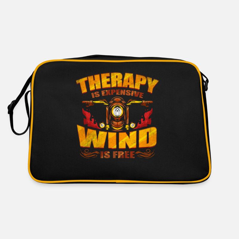 Therapy Is Expensive - Wind Is Free Biker Retro Tasche