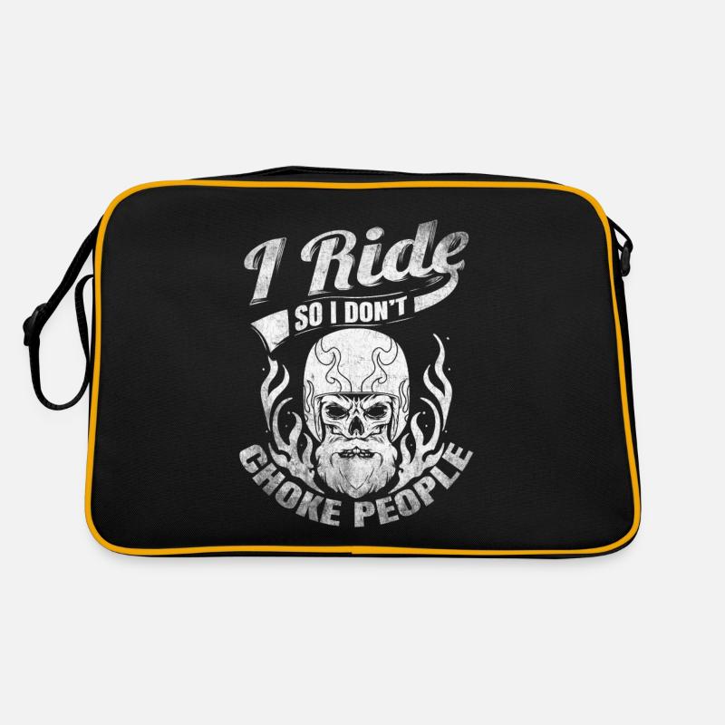 I Ride So I Don't Choke People Biker Retro Tasche