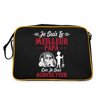 Je Suis Le Meilleur Papa Car Je Suis Agriculteur - Sac Retro - noir/or - Dos