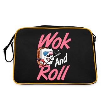 Stir Fry Noodles Chinese Cooking - Retro Bag - black/gold - Back