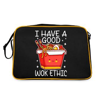 Stir Fry Noodles Chinese Cooking - Retro Bag - black/gold - Back