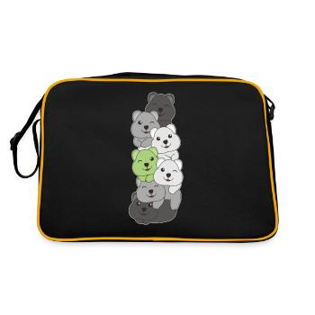 Agender Flag Pride LGBTQ Cute Quokka Stack - Retro Bag - black/gold - Back