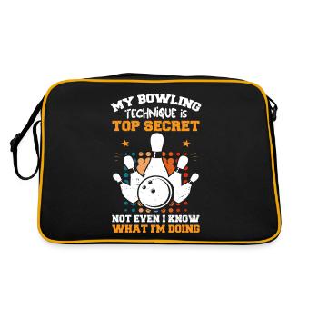 Bowling-Team Bowlingkugel entwirft Bowling-Tees - Retro Tasche - Schwarz/Gold - Hinten