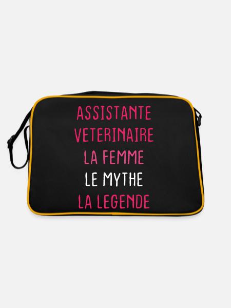 Assistante Veterinaire - Sac Retro - noir/or - Dos