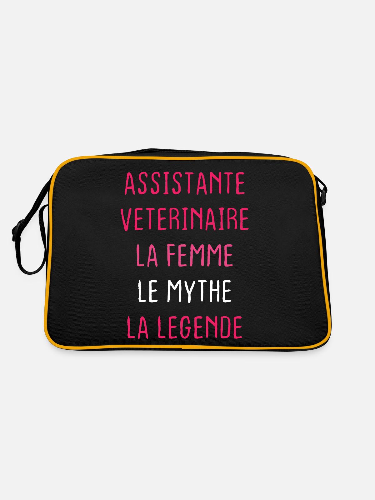 Assistante Veterinaire - Sac Retro - noir/or - Dos